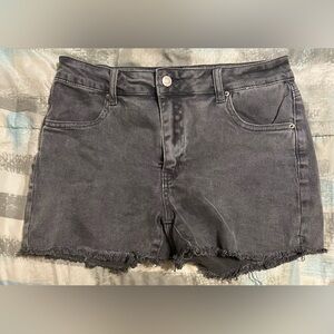 Zenana Outfitters Black Jean Shorts Distressed High-Waisted